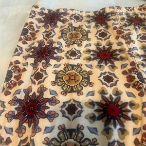 LuLaRoe Floral Pencil Skirt - Red and Gold Accents